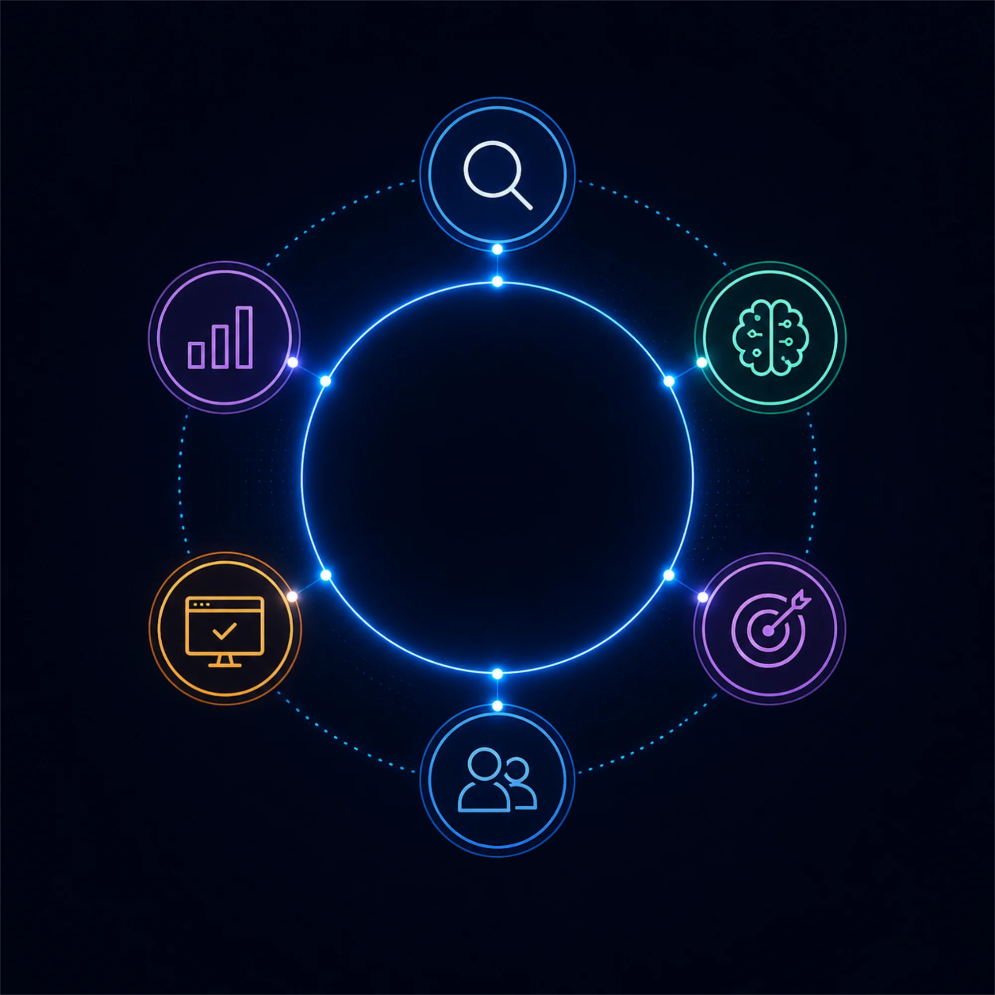Digital marketing services including SEO, AI search, paid media, analytics, digital fulfillment, and strategy